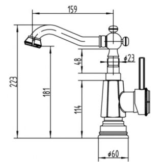 Смеситель для раковины ZORG Antic A 310U-BR